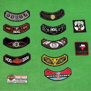 Harley-Davidson Patch Set - Black, Red, Yellow Accents